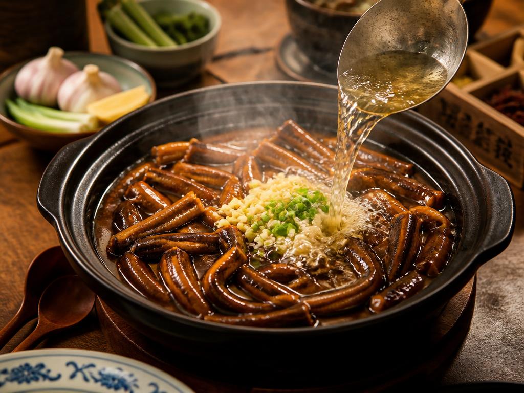 Sizzling Eel (响油鳝糊)